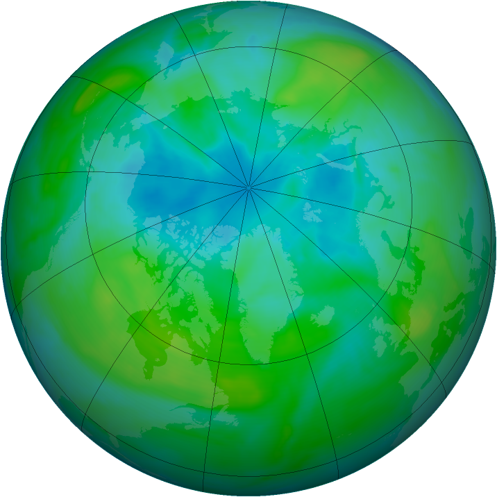Arctic ozone map for 14 August 2005